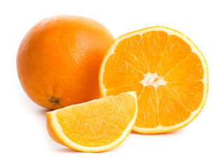 Oranges on white background
