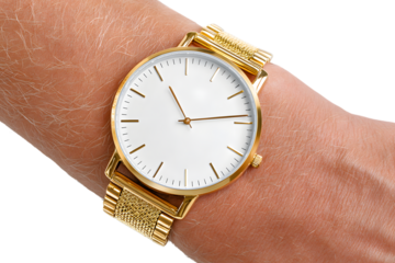 Modern Gold Elegant Round Watch on Wrist Timepiece Accessory. Ai Generated Images