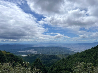 比叡山から見える京都市内と比叡平