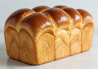 Freshly Baked Brioche Bread on Smooth White Background 