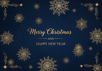 Elegant gold snowflake design for Christmas and New Year greetings