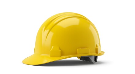 Yellow Safety Hard Hat Isolated on White Background for Construction and Industrial Protection