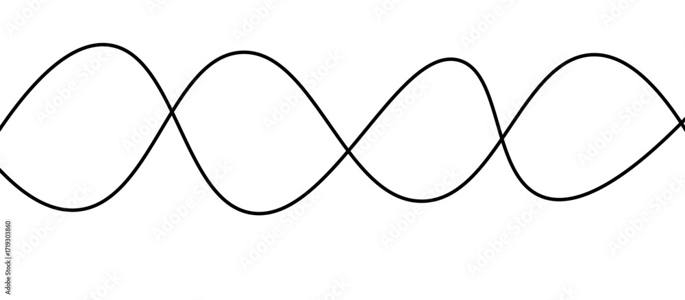 Poster abstract black thin wave lines flowing smoothly across a clean white background in a minimalist vect