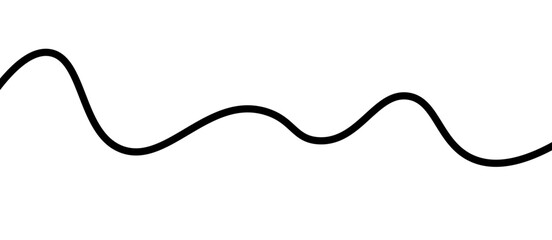Abstract black thin wave lines flowing smoothly across a clean white background in a minimalist vector illustration design.
