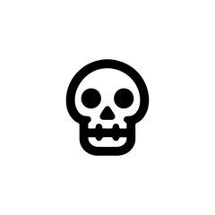 Bold Skull Outline Symbol for Minimalist Halloween Vector