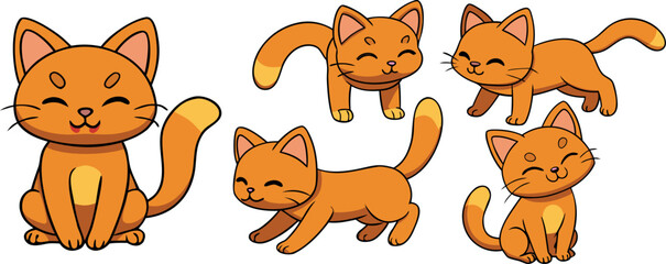 cartoon cat illustration, cute kitten cartoon, funny cat drawing, adorable kitty artwork, smiling cat vector, happy kitty cartoon, baby kittens clipart, playful cat characters, child-friendly cat cart