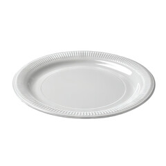 Single white plastic disposable plate