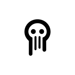 Stylized Skull Logo Concept with Dripping Features