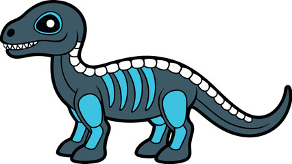 cartoon fossil dinosaur, cute dinosaur skeleton, funny dino bones, adorable dinosaur artwork, prehistoric dinosaur cartoon, happy fossil dino, smiling dinosaur bones, fossil illustration cartoon, play