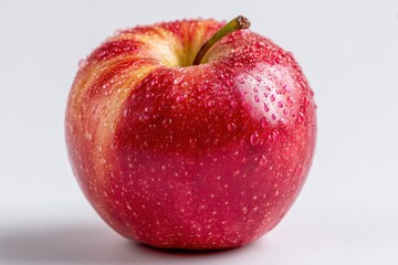 Ripe red apple on white background