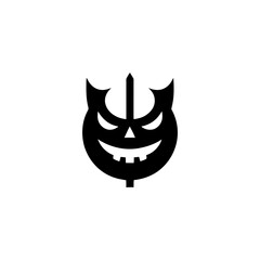 Devilish Pumpkin Head Icon Artwork for Spooky Designs