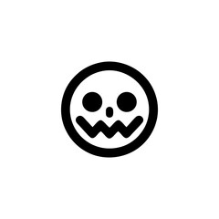 Minimalist Halloween Emoji Vector in a Round Icon