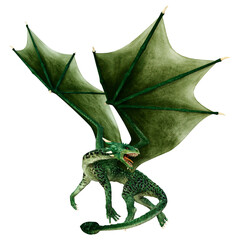 Obraz premium 3D Rendering Fairy Tale Dragon on White