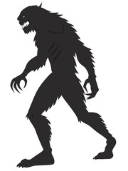 black silhouette of a monster