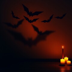 Bat shadows on wall for Halloween