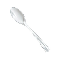 A white plastic spoon, smooth and simple