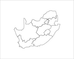 Obraz premium South Africa map outline Vector illustration Simple