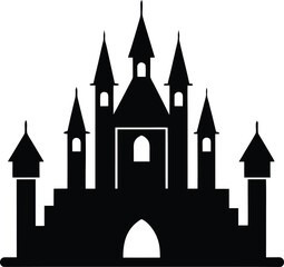 Obraz premium castle silhouette castle icon vector illustratio.eps