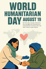 world humanitarian day illustration poster