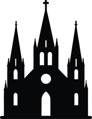 Fototapeta premium cathedral silhouette cathedral icon isolated on w.eps