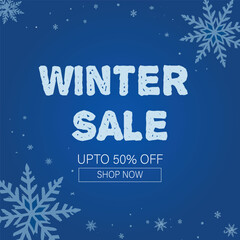 winter sale post with sale offer template 