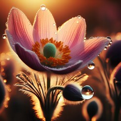 A flower plus a drop, the beauty of nature