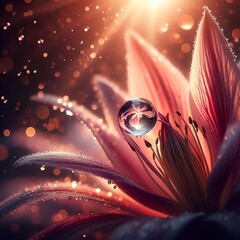 A flower plus a drop, the beauty of nature