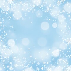 Ethereal winter wonderland backdrop with delicate snowflakes and shimmering bokeh lights creating a magical atmosphere