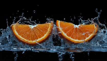 Orange slices in water splash (4)