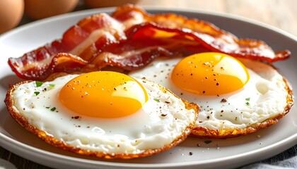Traditional American Eggs and Bacon Breakfast – Classic Morning Meal