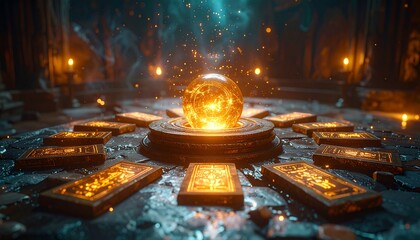 Enchanted discussion arena featuring glowing rune-etched tablets levitating around a central orb of shared visions, subtle sparkles in ambient light, realistic HD camera shot 