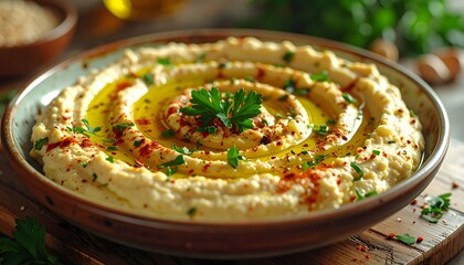 Classic Traditional Hummus Dish