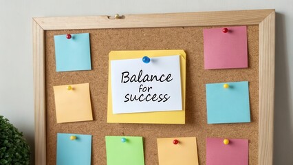 Inspiration Board with Colorful Sticky Notes and Motivational Message