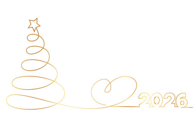 2026 New Year lettering. Holiday greeting card,invitation, calendar, etc.vector illustration eps 10