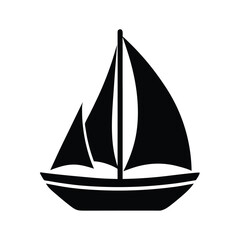 Sailboat Icon Flat Vector Design