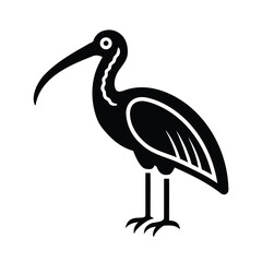 Fototapeta premium Sacred Ibis Bird Hieroglyph Icon