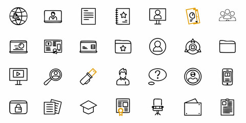 Modern business icons for digital presentations, web design, and startup branding, offering professional and versatile visual solutions for dynamic projects.