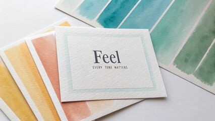 Inspirational Feel Every Tone Matters Card with Watercolor Swatches