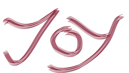 A macro 3D render of a pair of wavy pink and red ribbon symbols