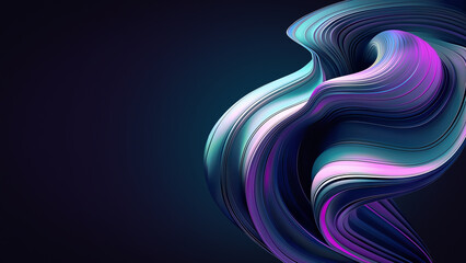 Flowing Abstract Design With Vibrant Colors in Dark Space
