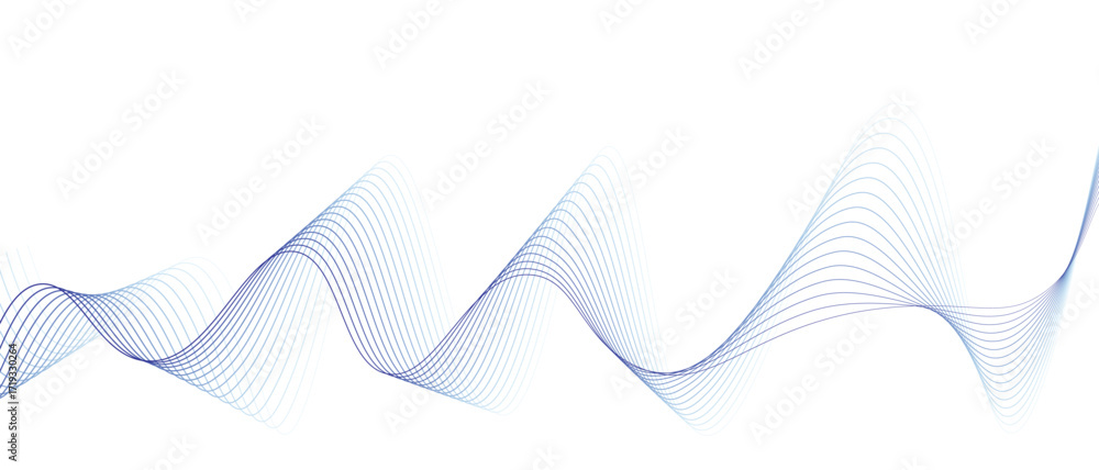 Poster Blue abstract wave line art
soft and continuous flow
across a white background simple minimalist vector design