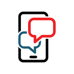 mobile phone icon bubble chat logo