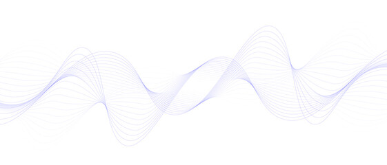 Fototapeta premium Blue abstract wave line art soft and continuous flow across a white background simple minimalist vector design