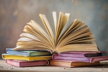 Fototapeta premium old books on the table