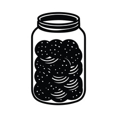 Ghriba Cookies Stacked in a Glass Jar