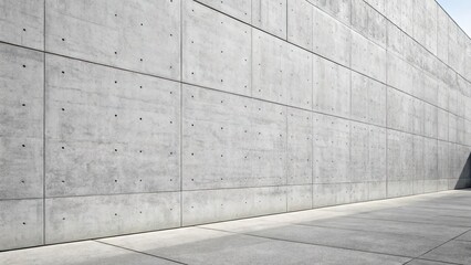 Minimalist concrete facade showcasing texture and design complemented by natural light during daytime