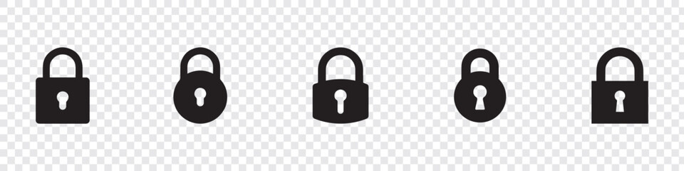 Lock icon set. locked and unlocked symbols. modern open and closed padlock. security icon sets. security symbols. lock and security icon for app, ui, website and logo. Vector Illustration. EPS 10 © Yana