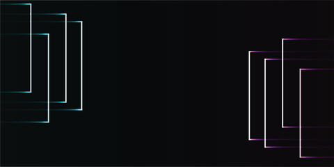 Abstract geometric design with glowing, translucent rectangles on a dark background.