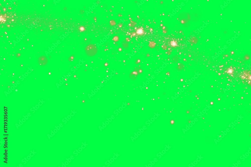 Canvas Prints sparkling golden particles on green screen background