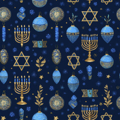 Jewish Festival Seamless Pattern Artwork